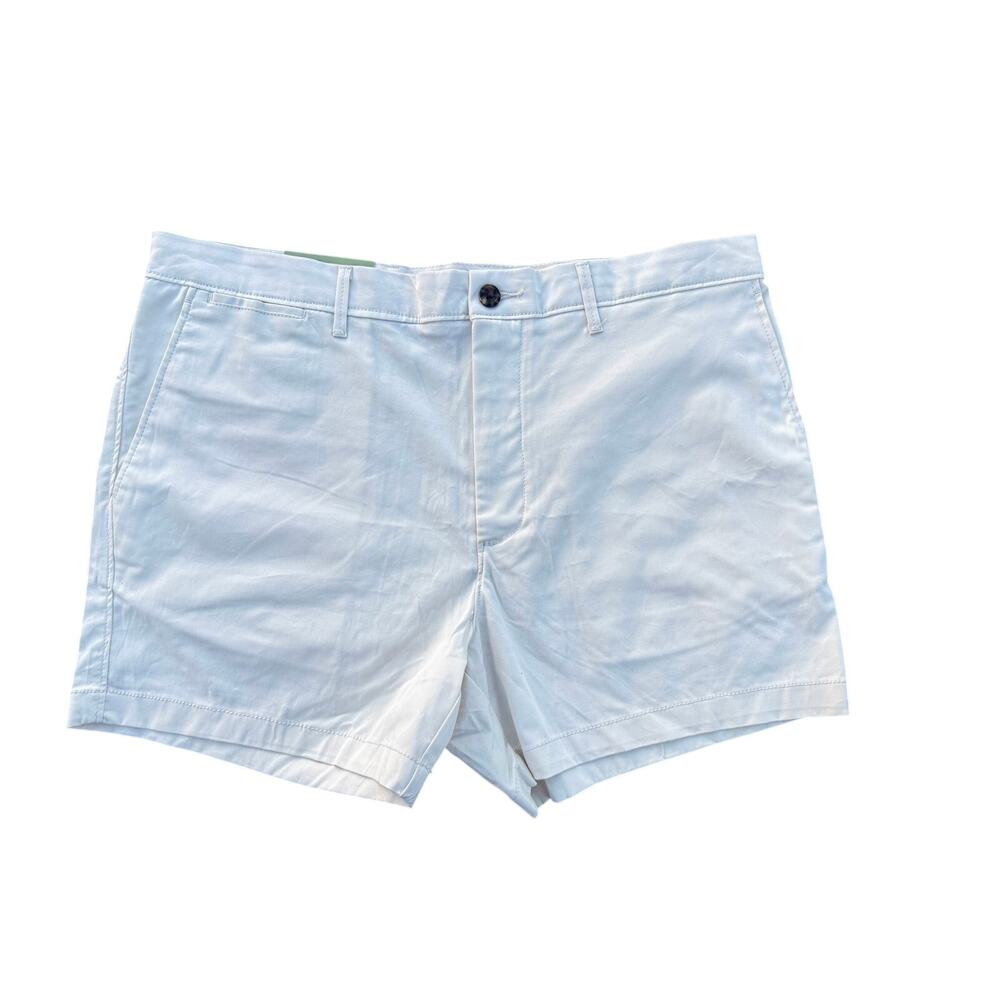 Goodfellow & Co Men’s Flat Front Shorts 36 White 5” Inseam Stretch NWT